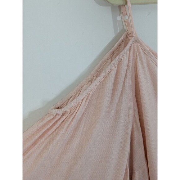 New Torrid 3/4 Sleeve Cold Shoulder Blouse Blush Pink Plus Size 4X Button - Picture 8 of 9